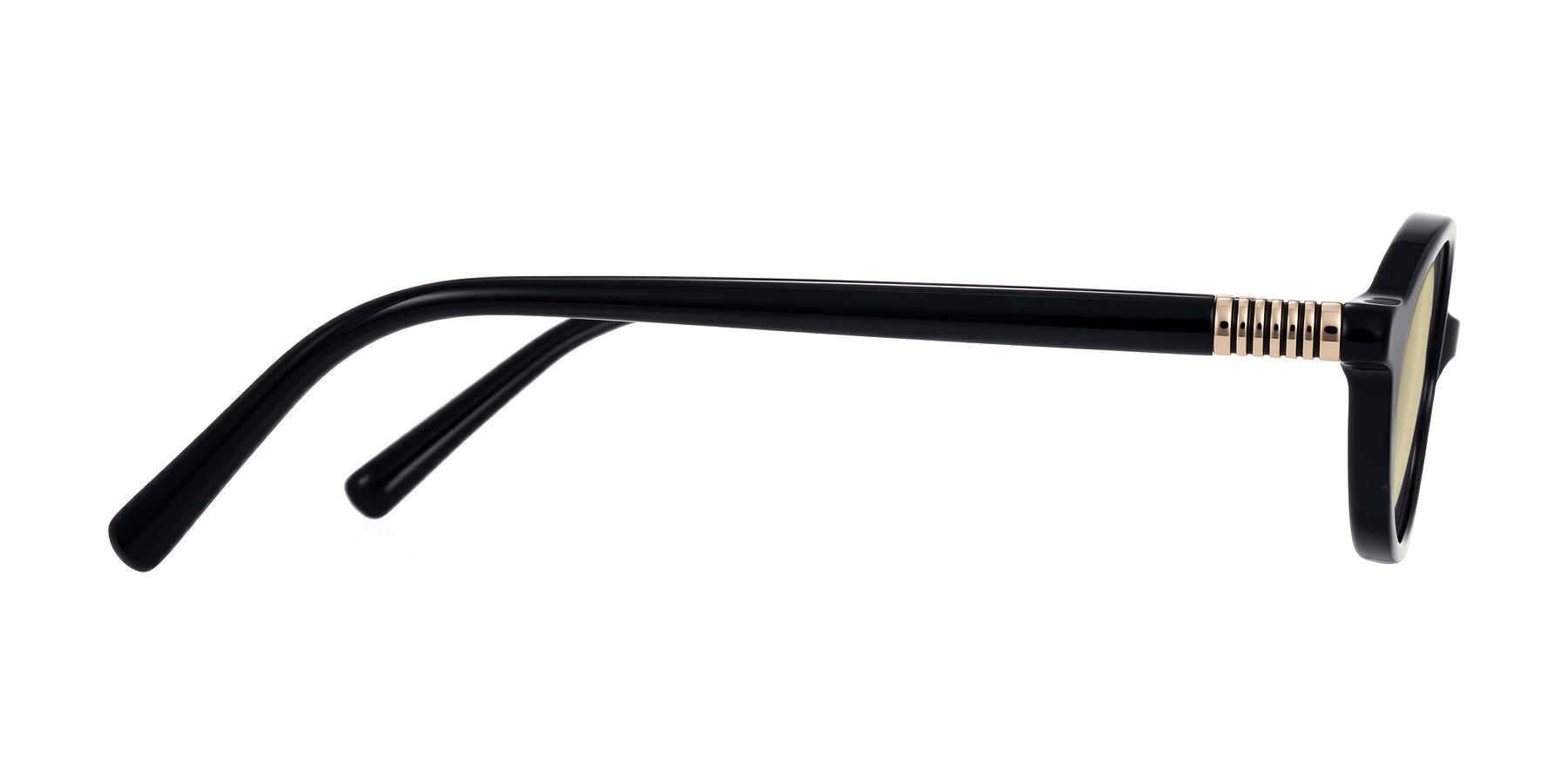 Side of Noelle in Black with Light Champagne Tinted Lenses