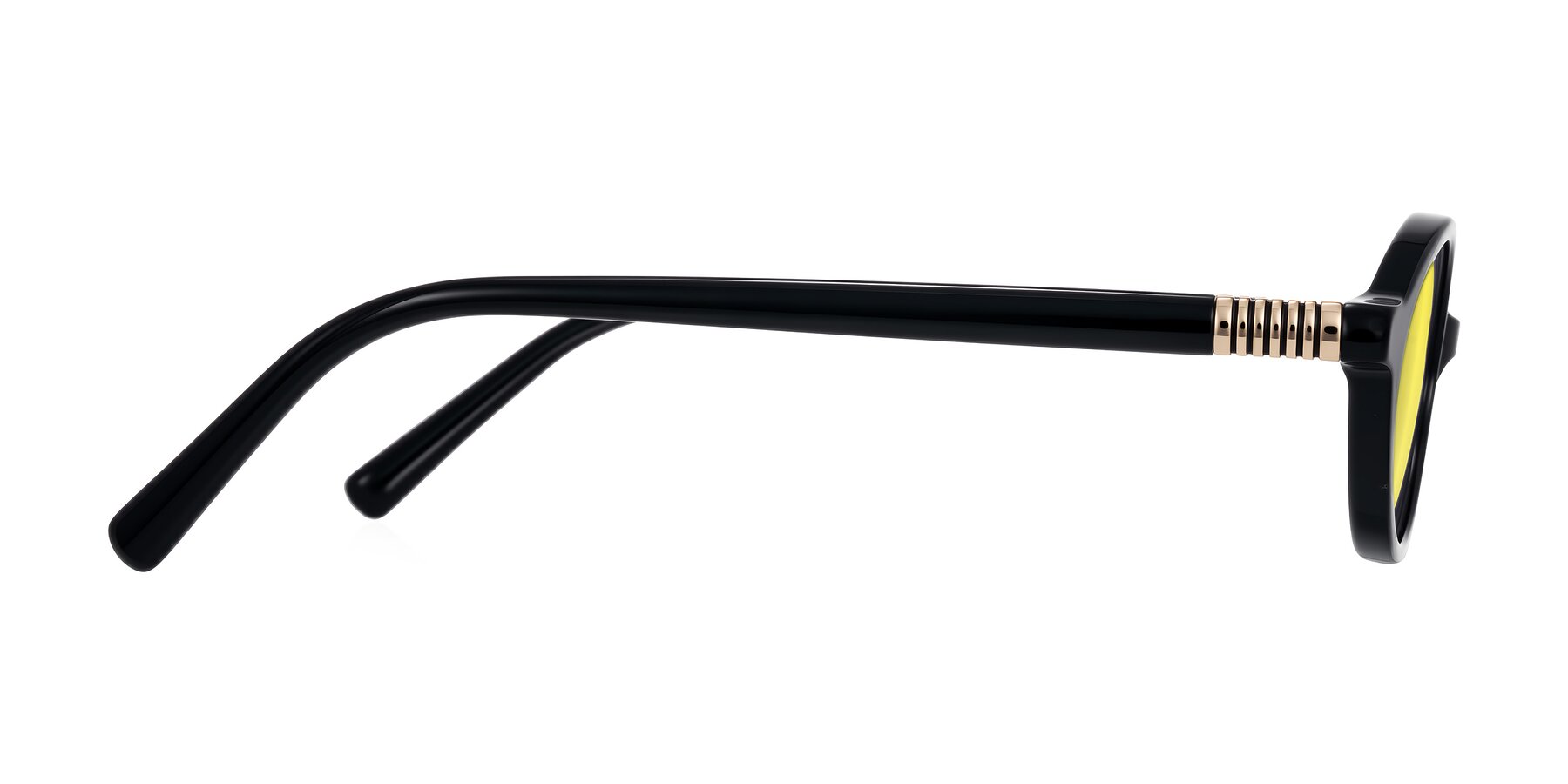 Side of Noelle in Black with Medium Yellow Tinted Lenses