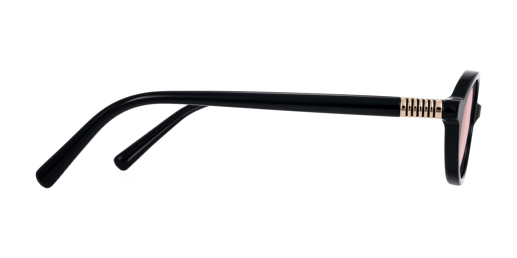 Side of Noelle in Black with Light Garnet Tinted Lenses