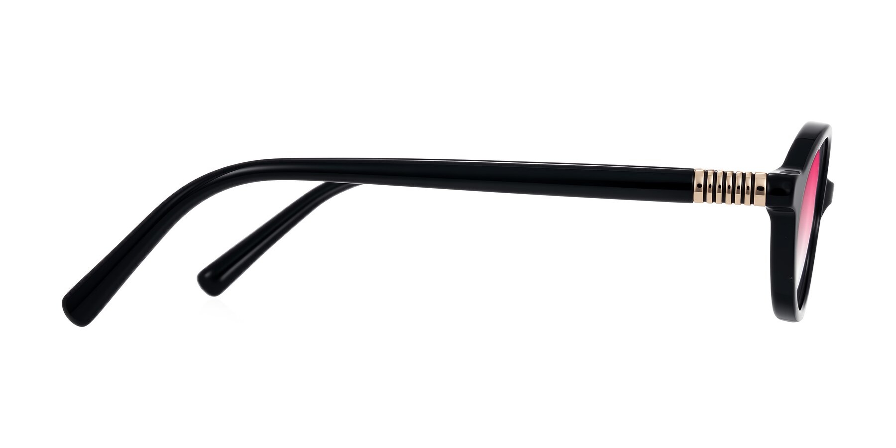 Side of Noelle in Black with Pink Gradient Lenses