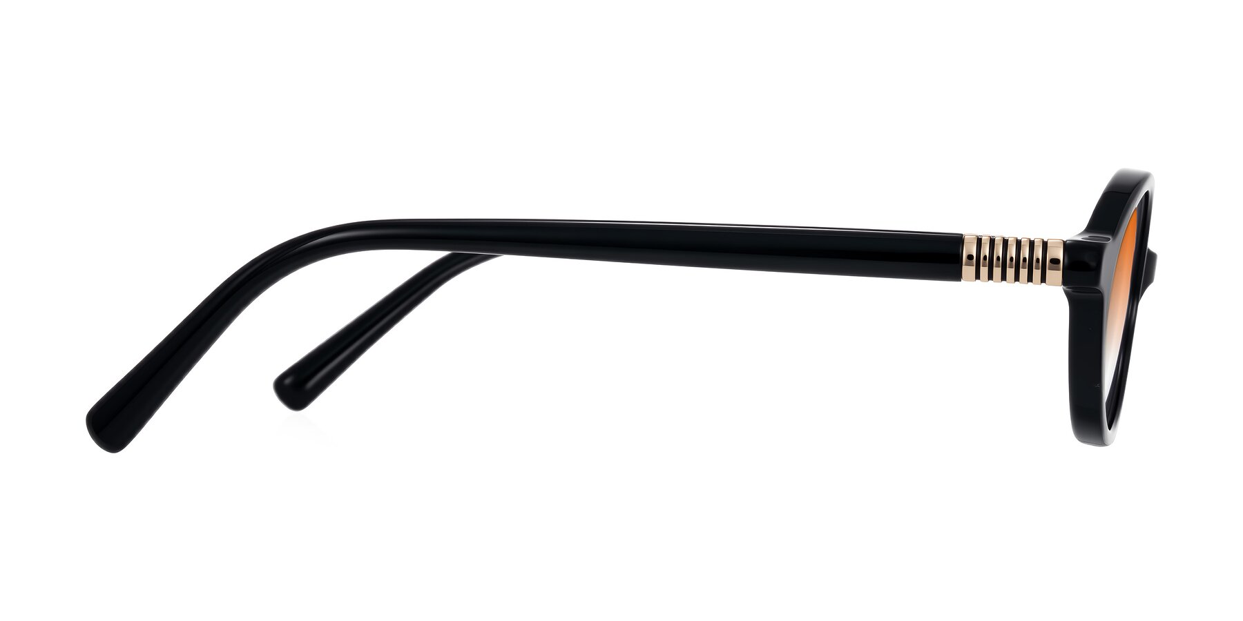 Side of Noelle in Black with Orange Gradient Lenses