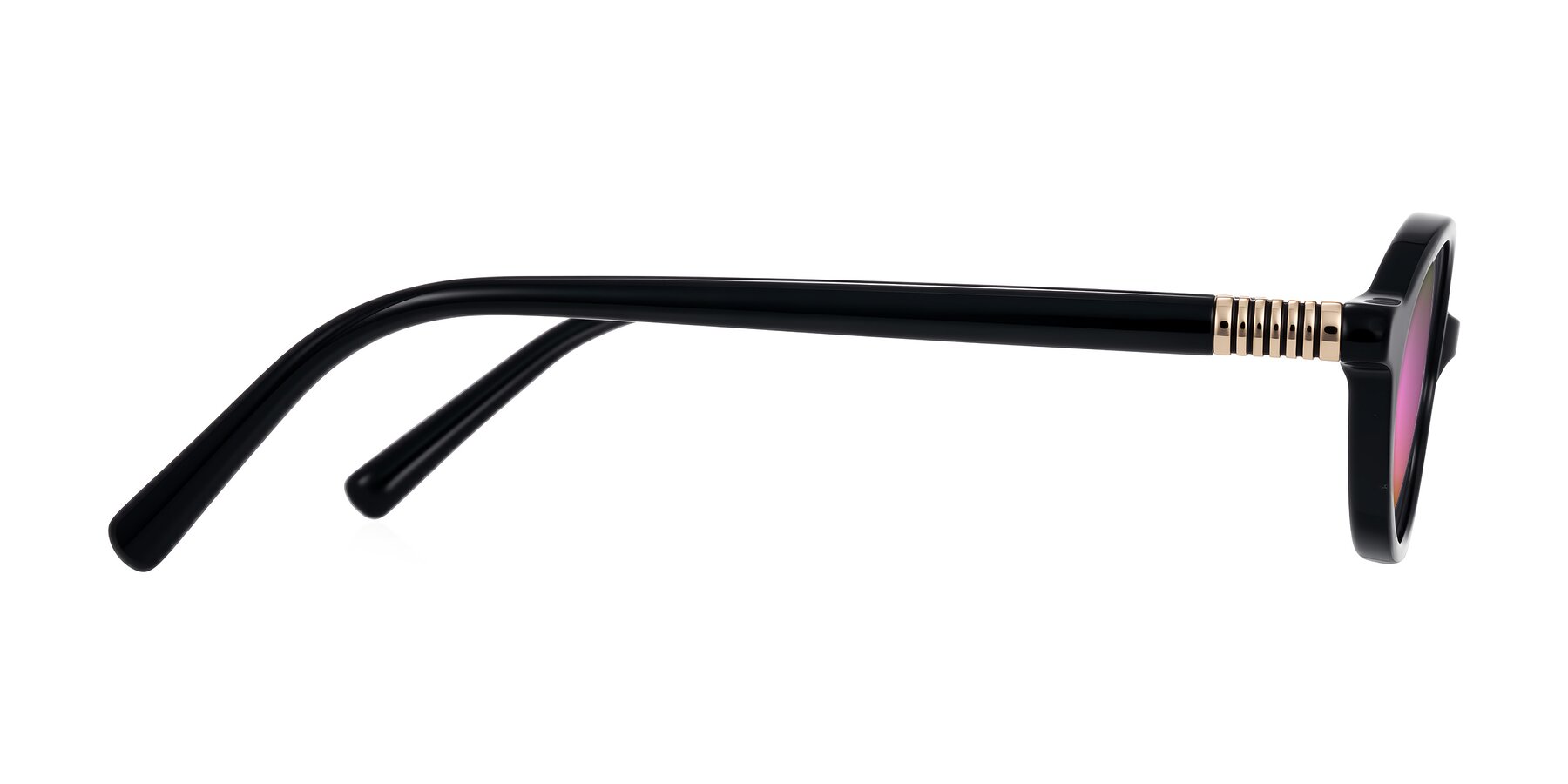 Side of Noelle in Black with Pink Mirrored Lenses