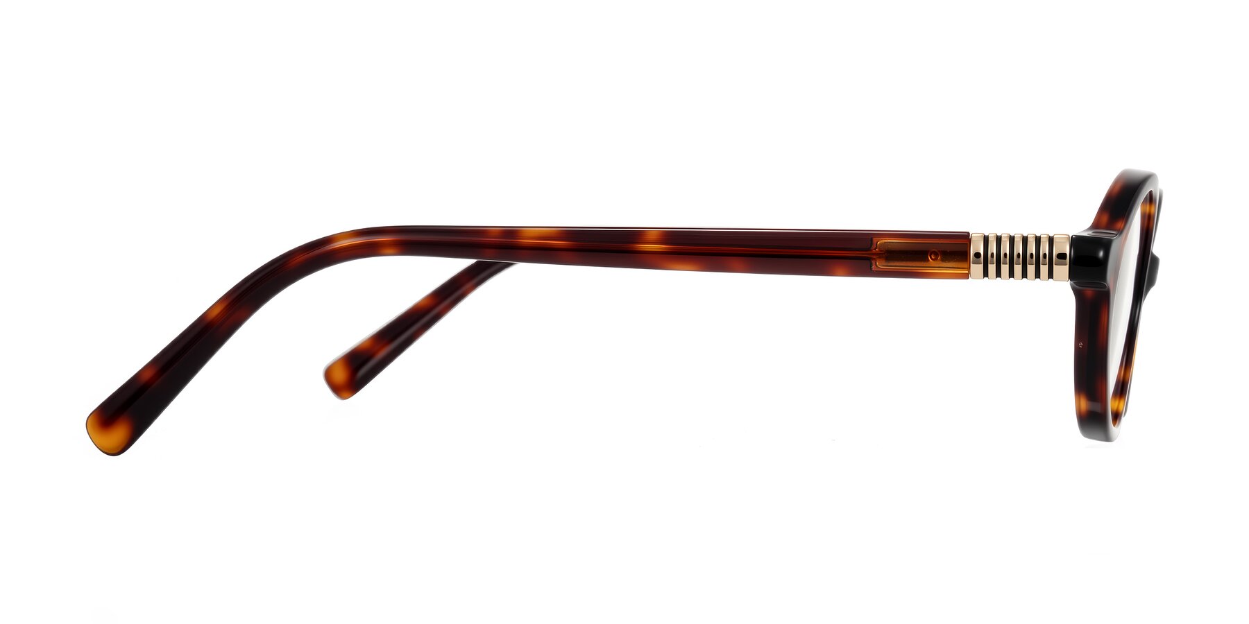 Side of Noelle in Tortoise with Clear Eyeglass Lenses