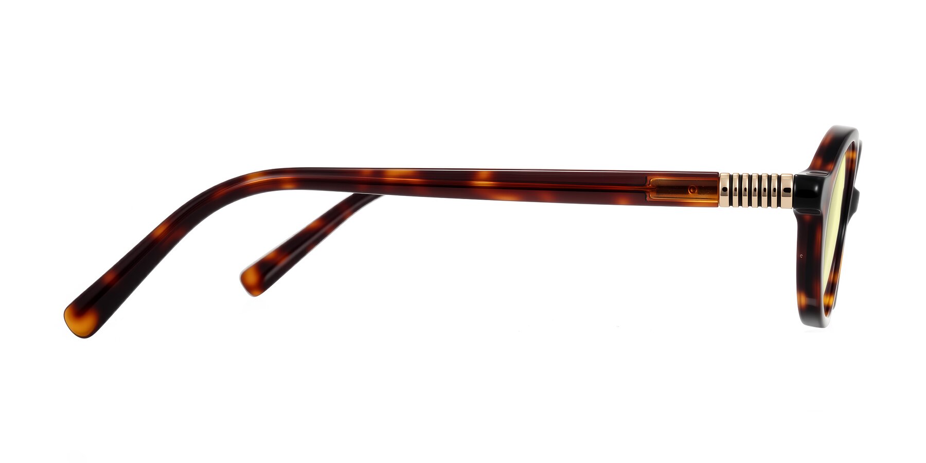 Side of Noelle in Tortoise with Light Yellow Tinted Lenses