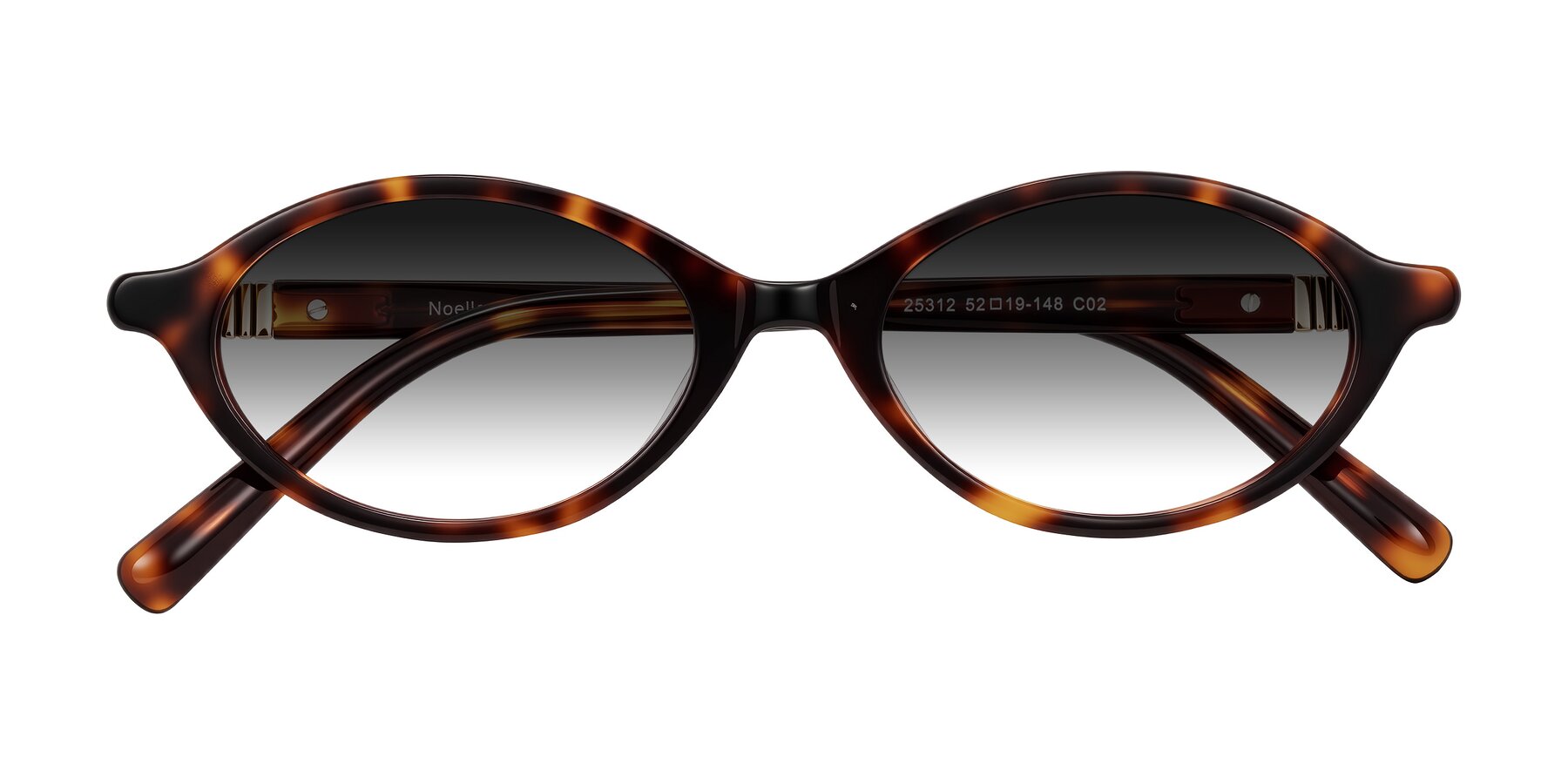 Folded Front of Noelle in Tortoise with Gray Gradient Lenses