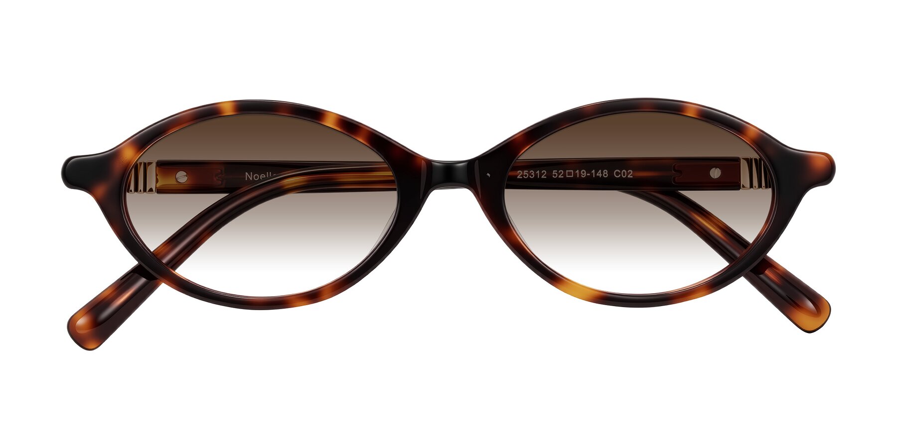 Folded Front of Noelle in Tortoise with Brown Gradient Lenses