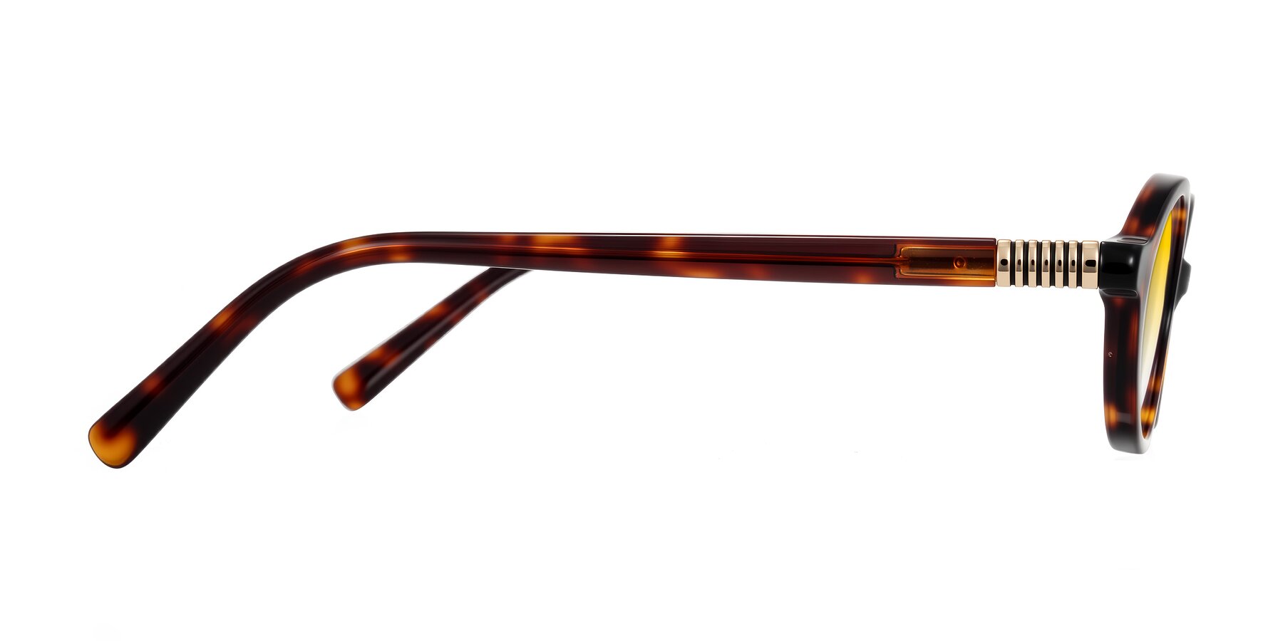 Side of Noelle in Tortoise with Yellow Gradient Lenses