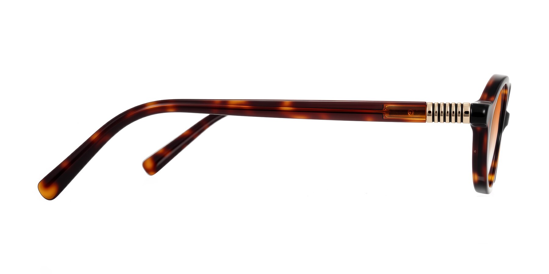 Side of Noelle in Tortoise with Orange Gradient Lenses