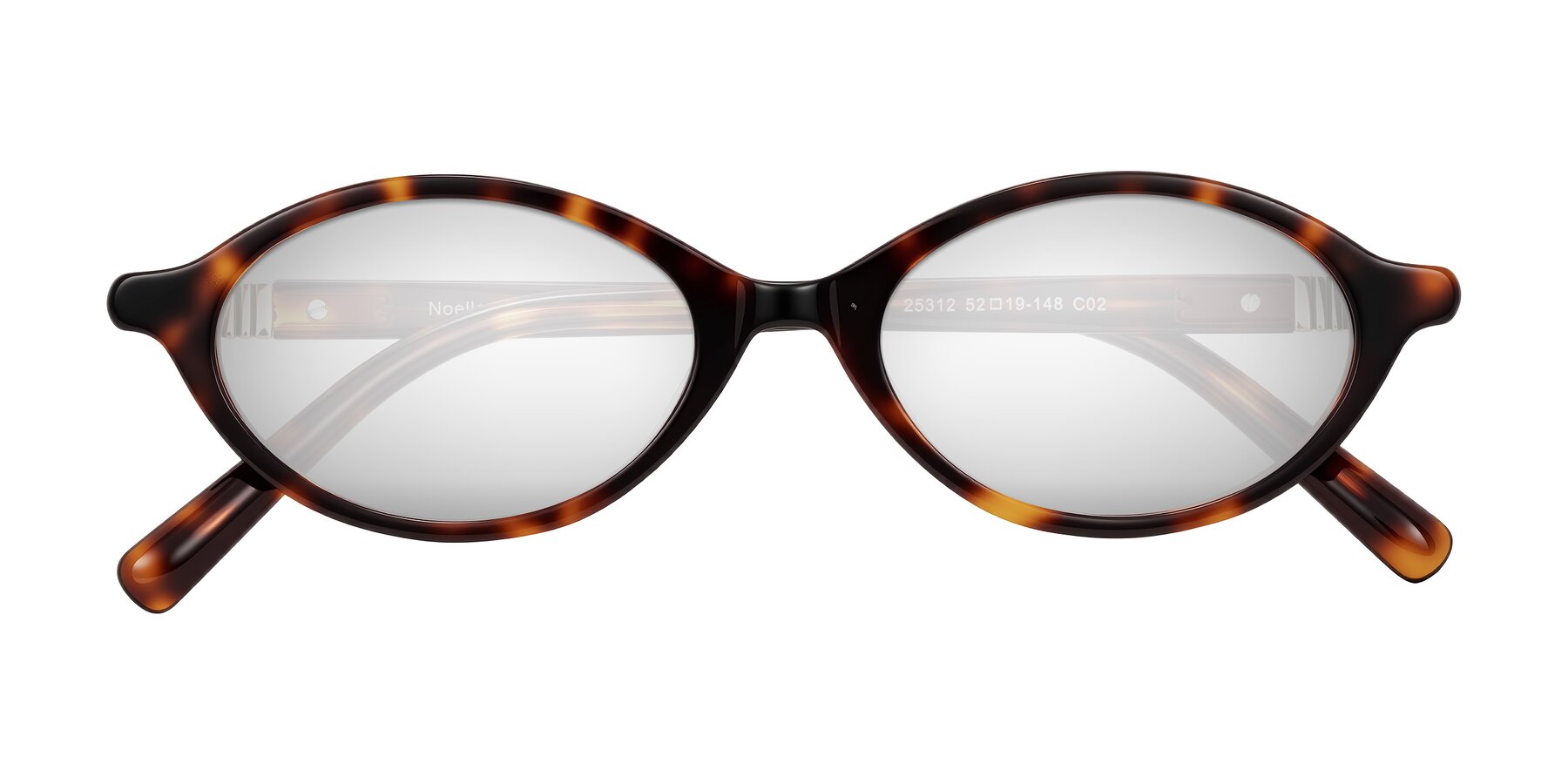 Folded Front of Noelle in Tortoise with Silver Mirrored Lenses
