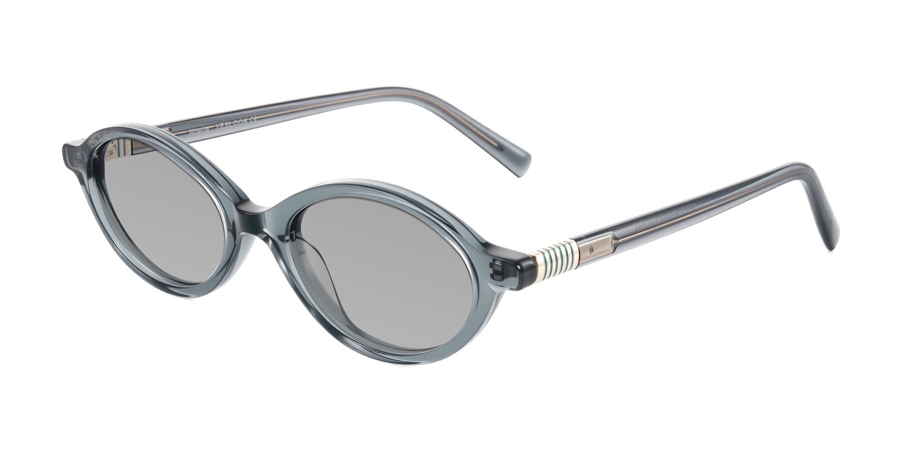 Angle of Noelle in Transparent Gray with Light Gray Tinted Lenses