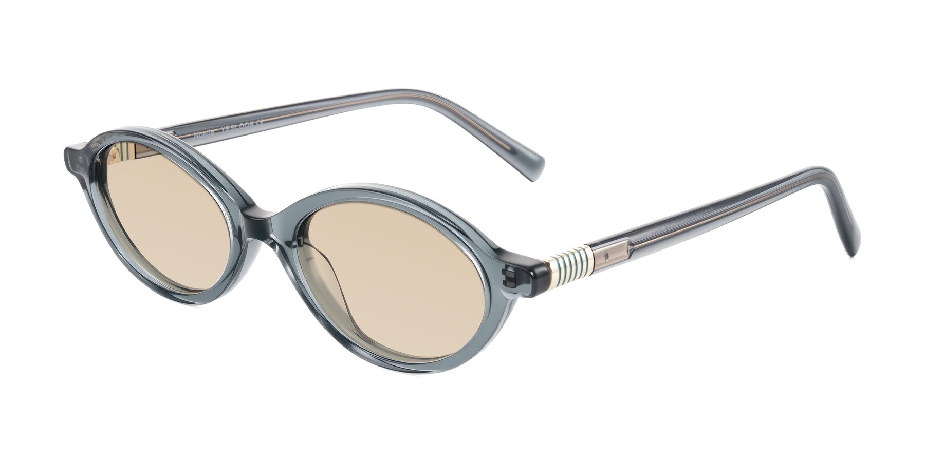 Angle of Noelle in Transparent Gray with Light Brown Tinted Lenses