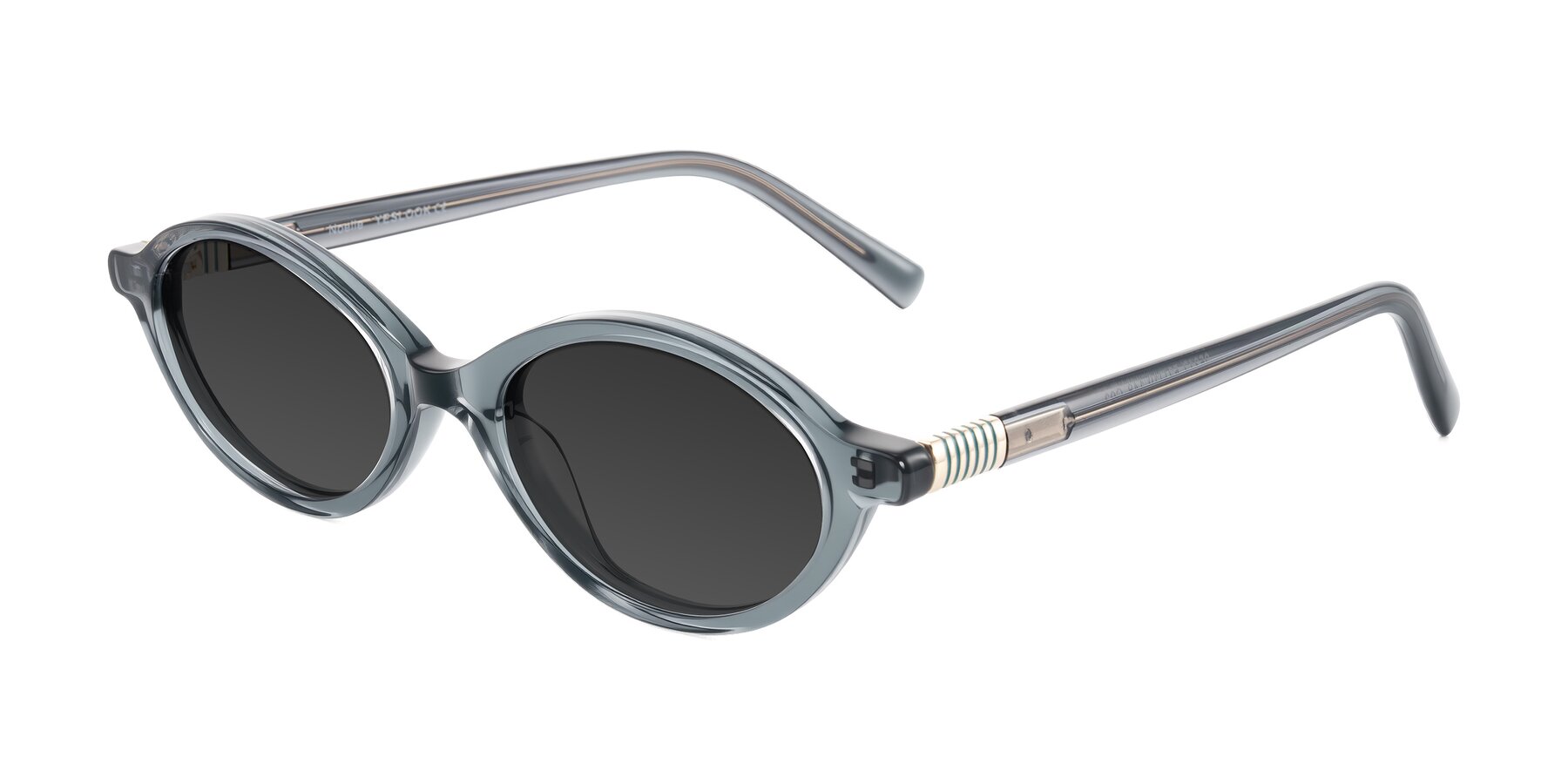 Angle of Noelle in Transparent Gray with Gray Tinted Lenses