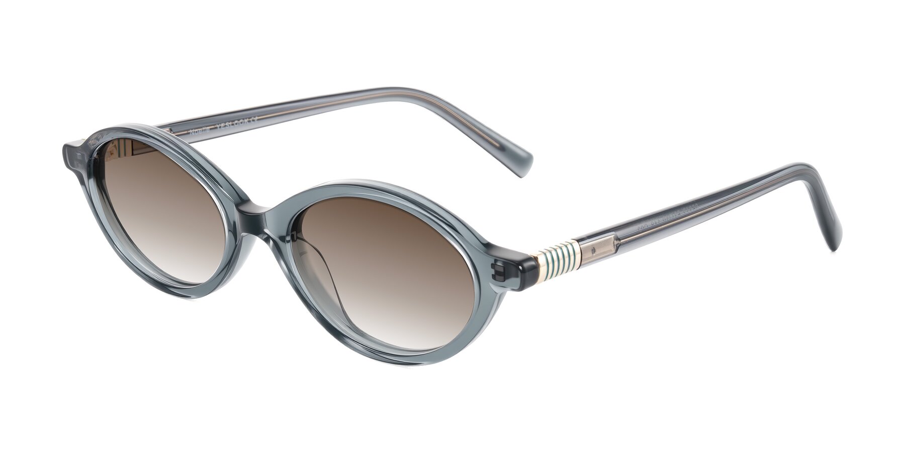 Angle of Noelle in Transparent Gray with Brown Gradient Lenses