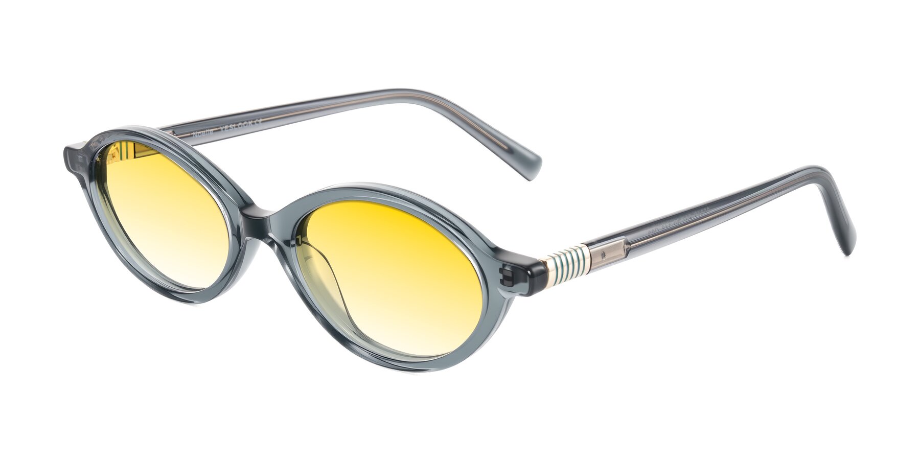 Angle of Noelle in Transparent Gray with Yellow Gradient Lenses