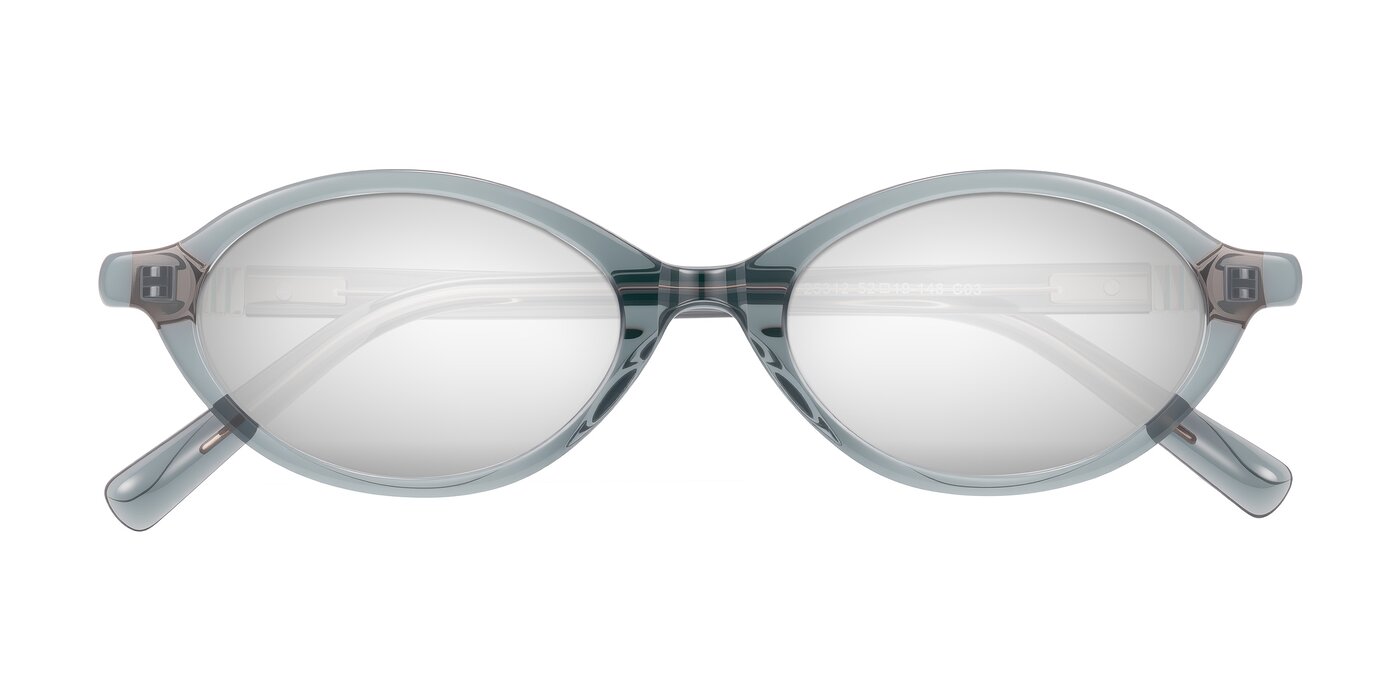 Noelle - Transparent Gray Flash Mirrored Sunglasses