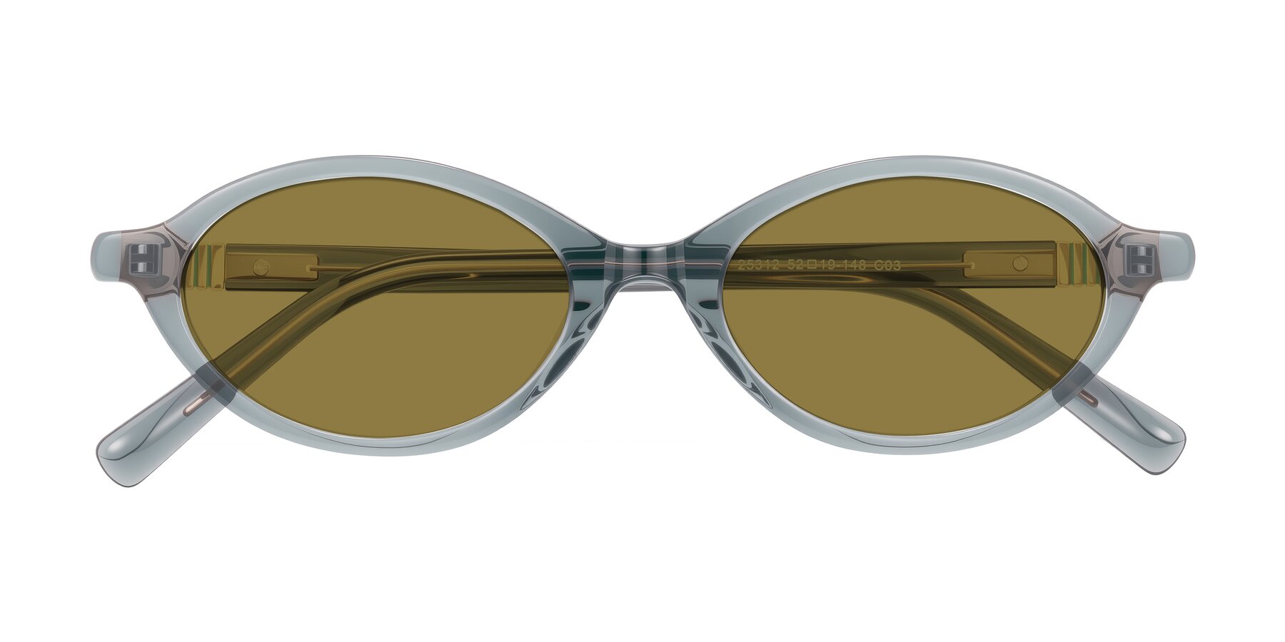 Folded Front of Noelle in Transparent Gray with Brown Polarized Lenses