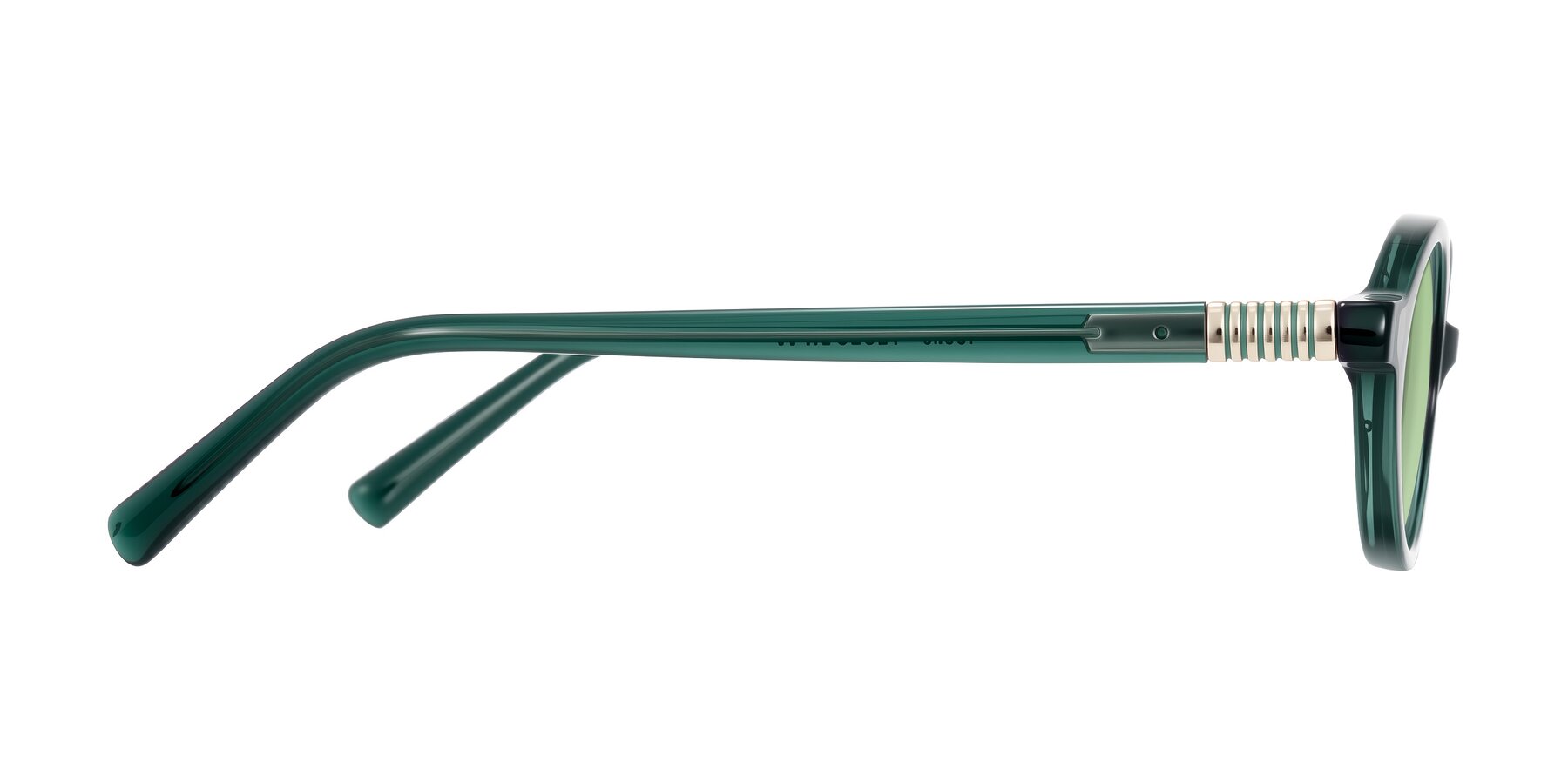 Side of Noelle in Emerald Green with Medium Green Tinted Lenses