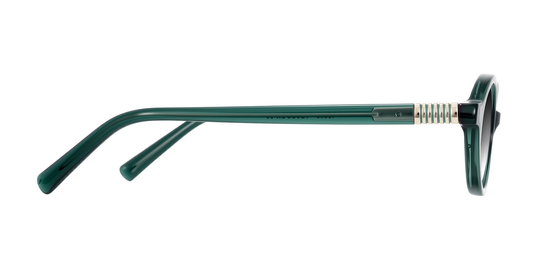 Side of Noelle in Emerald Green with Gray Gradient Lenses