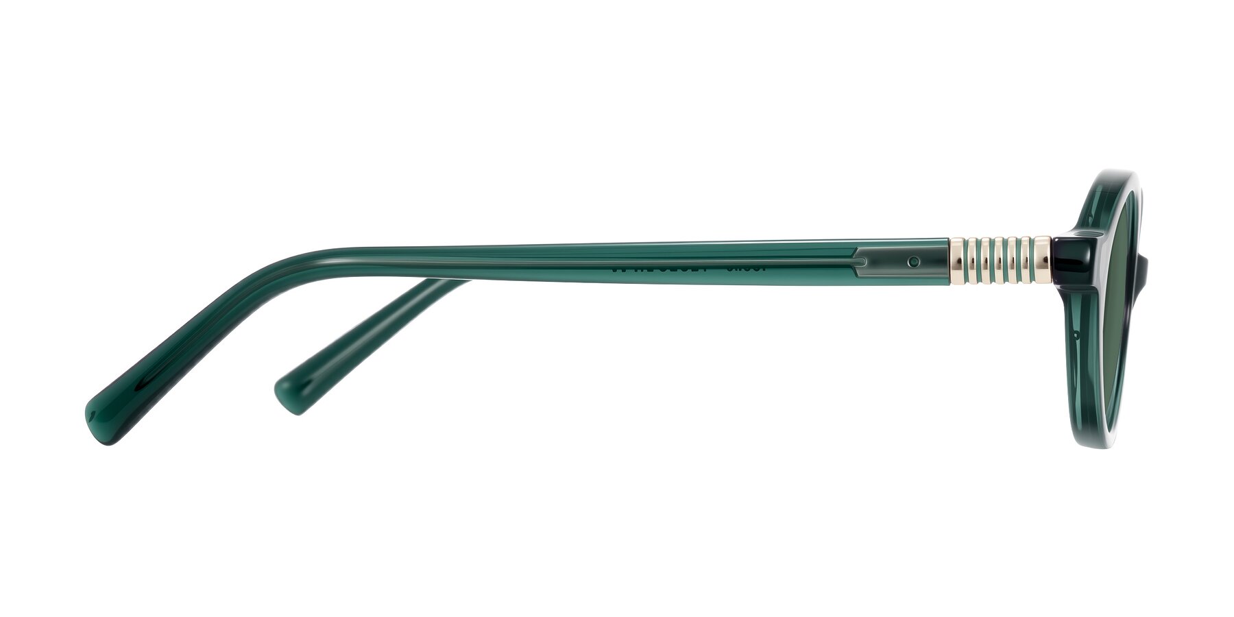 Side of Noelle in Emerald Green with Green Polarized Lenses