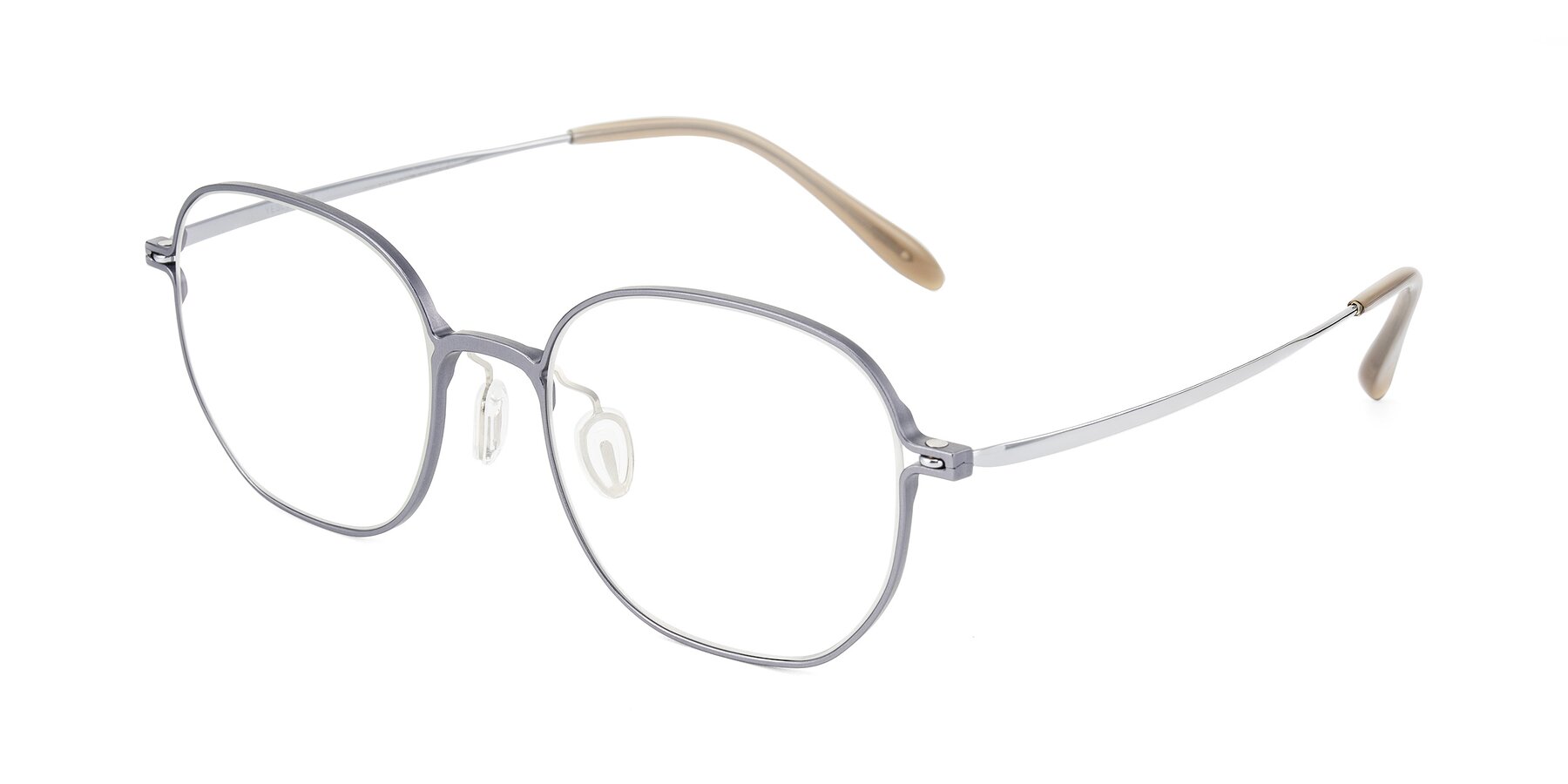 Angle of Choza in Gray/Silver with Clear Eyeglass Lenses