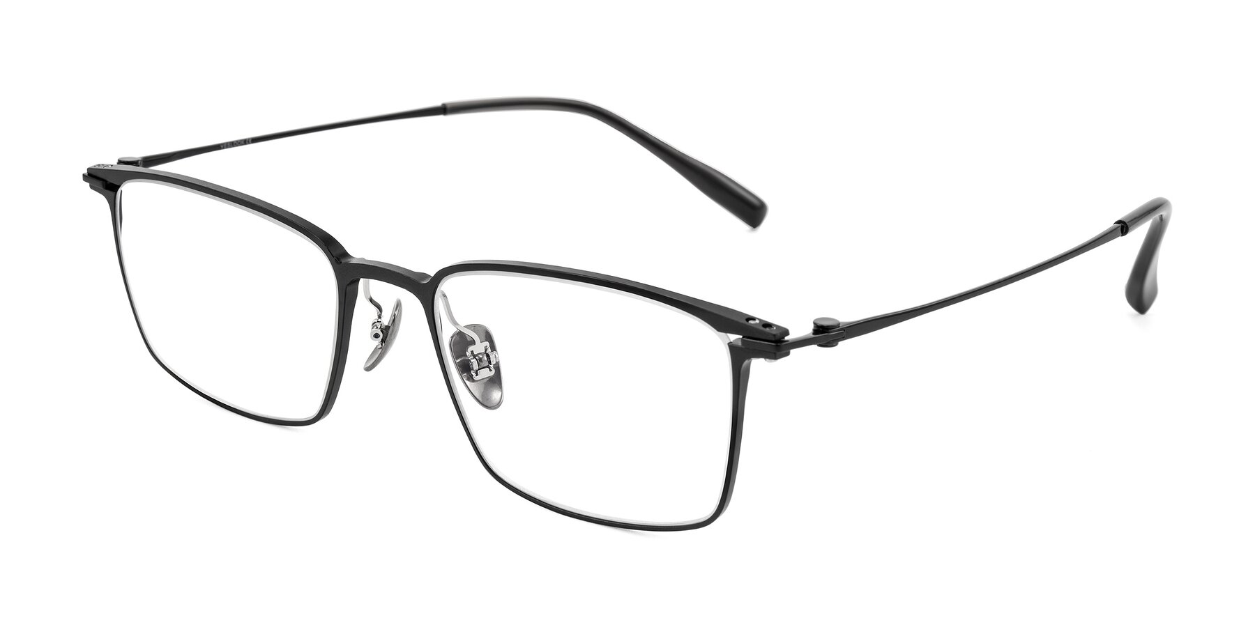 Angle of Ayla in Black with Clear Eyeglass Lenses