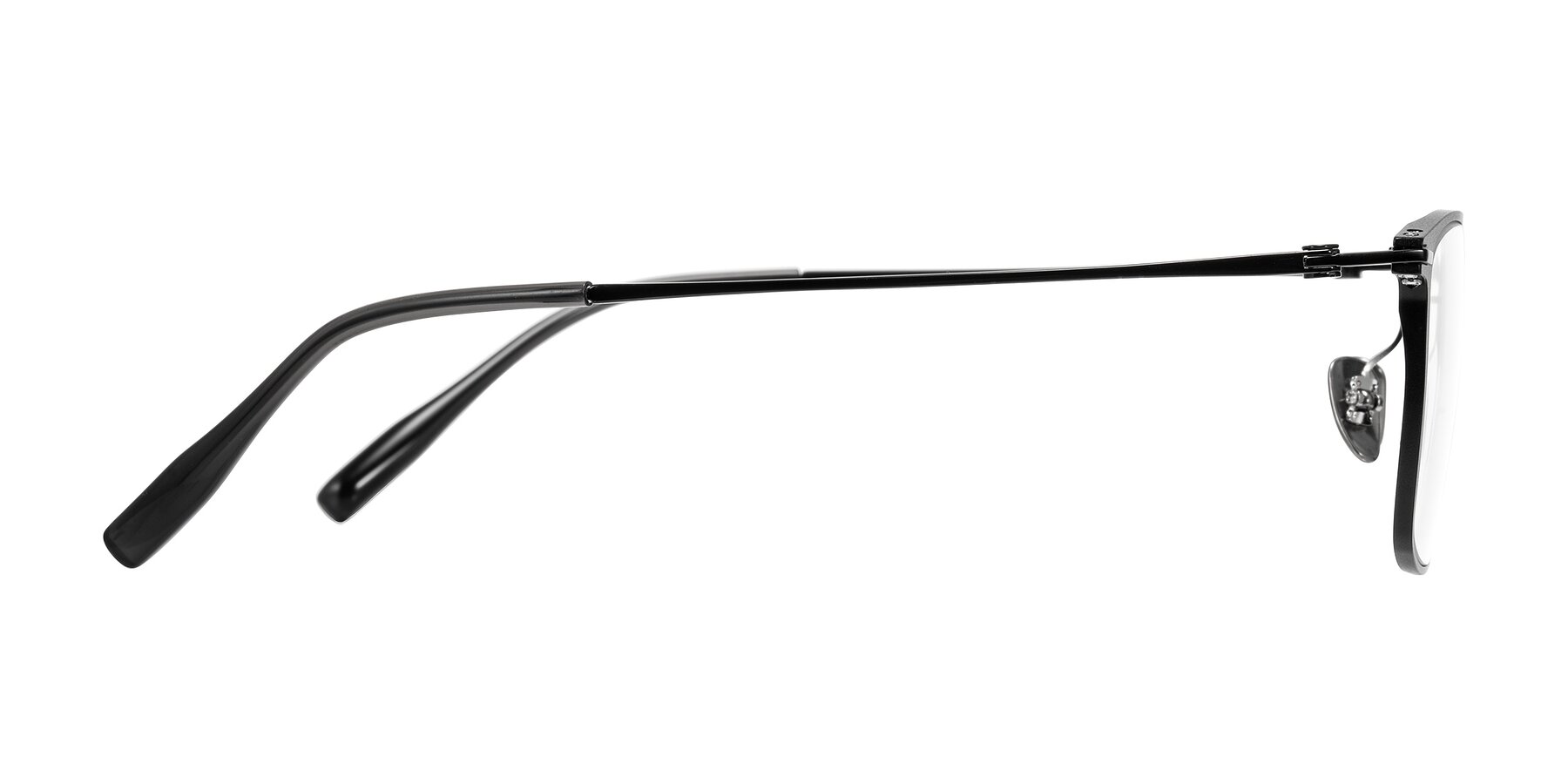 Side of Ayla in Black with Clear Eyeglass Lenses