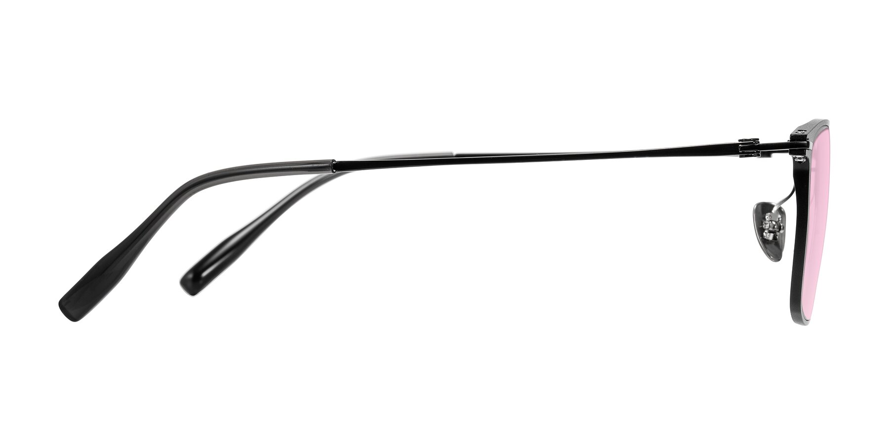 Side of Ayla in Black with Light Pink Tinted Lenses