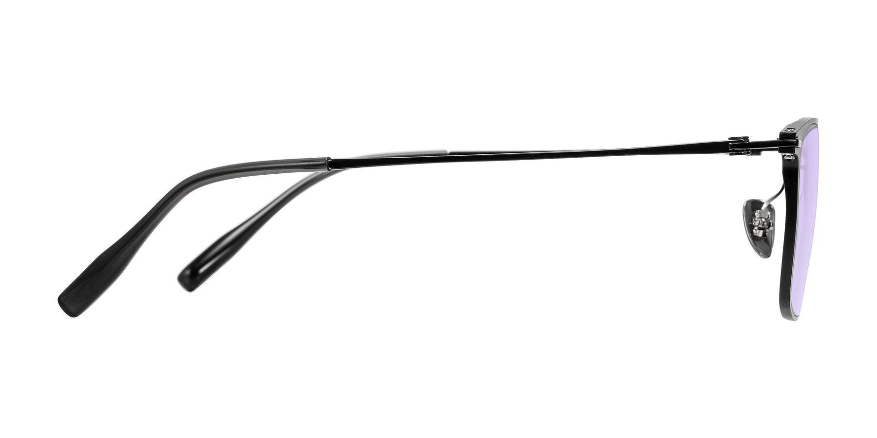 Side of Ayla in Black with Light Purple Tinted Lenses