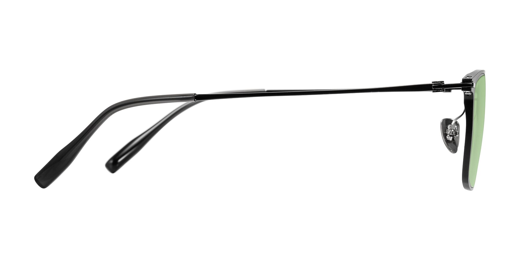 Side of Ayla in Black with Medium Green Tinted Lenses