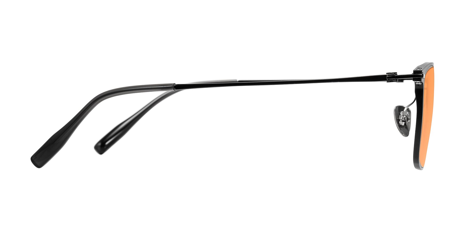Side of Ayla in Black with Medium Orange Tinted Lenses