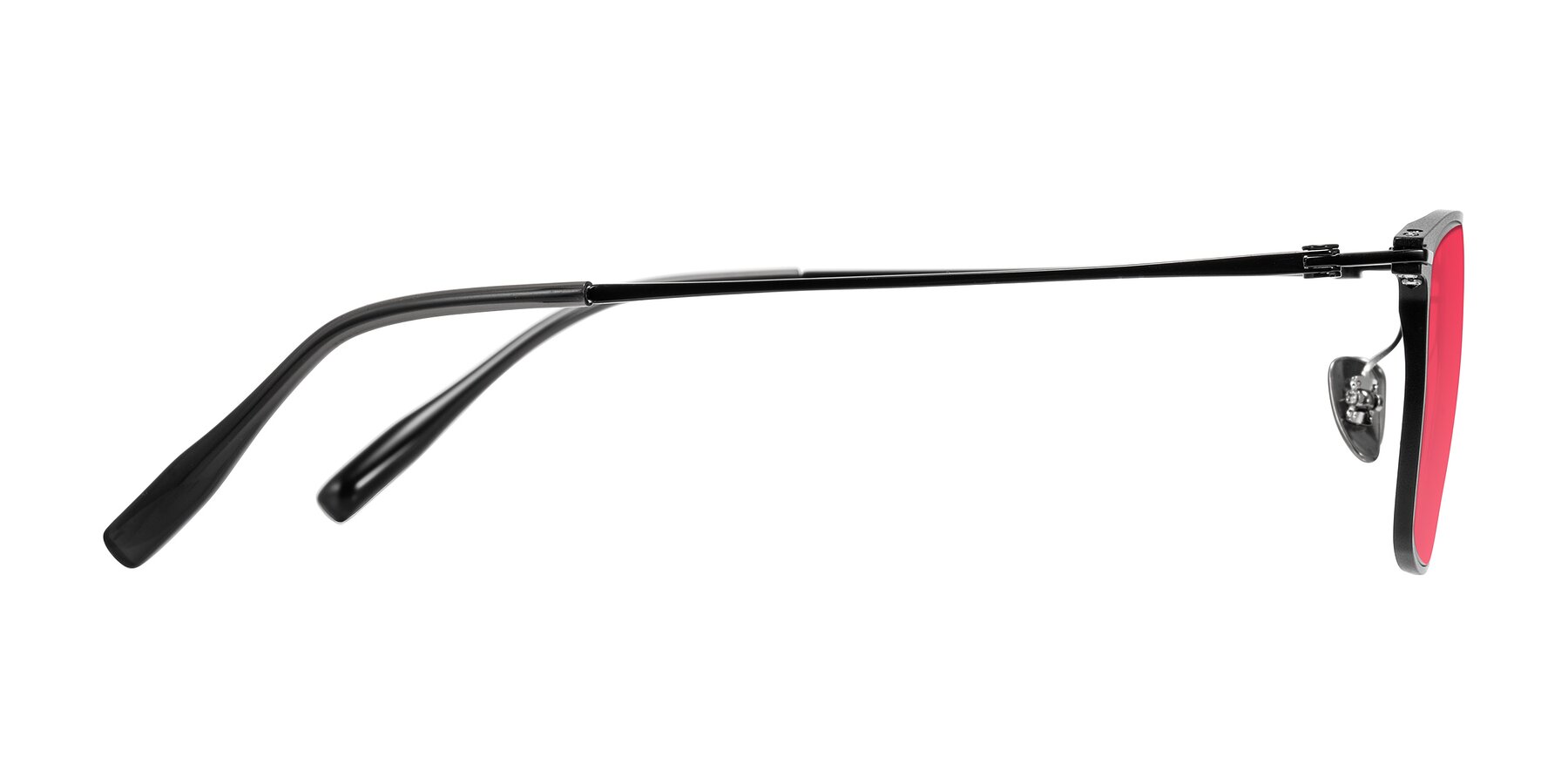 Side of Ayla in Black with Red Tinted Lenses