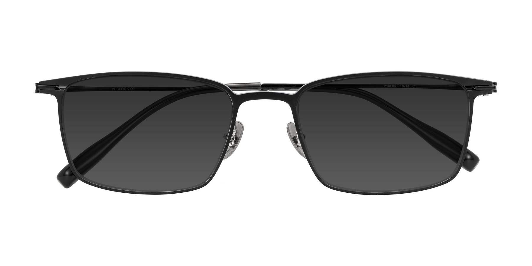 Folded Front of Ayla in Black with Gray Tinted Lenses
