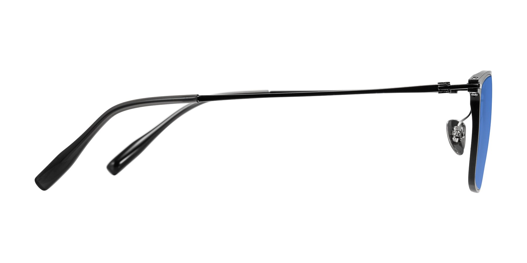 Side of Ayla in Black with Blue Tinted Lenses