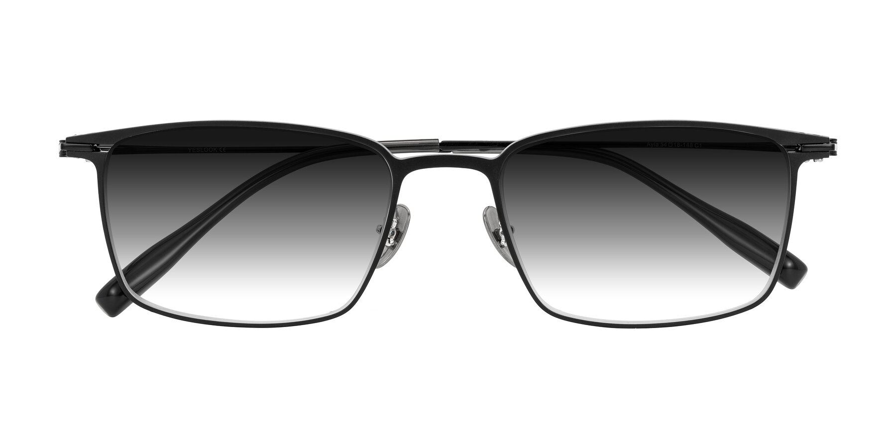 Folded Front of Ayla in Black with Gray Gradient Lenses