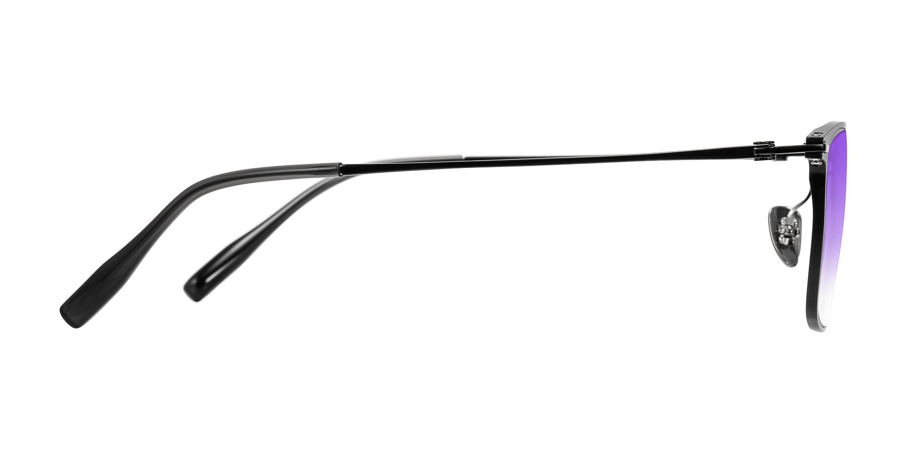 Side of Ayla in Black with Purple Gradient Lenses