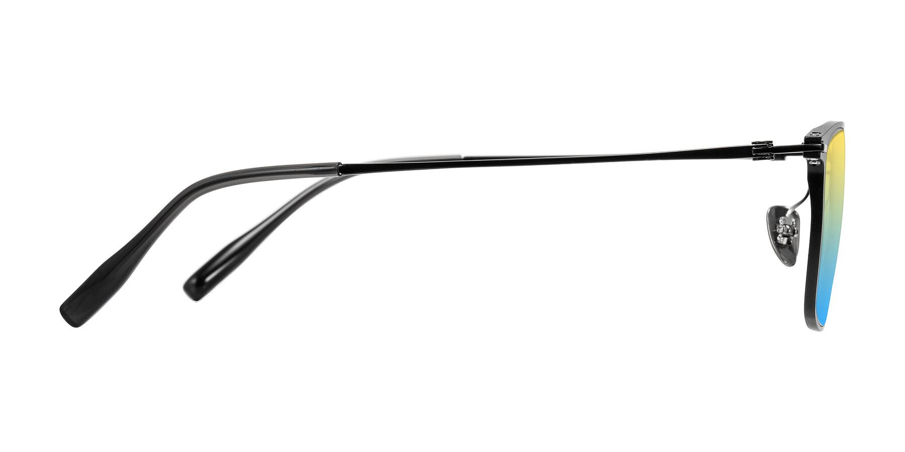 Side of Ayla in Black with Yellow / Blue Gradient Lenses