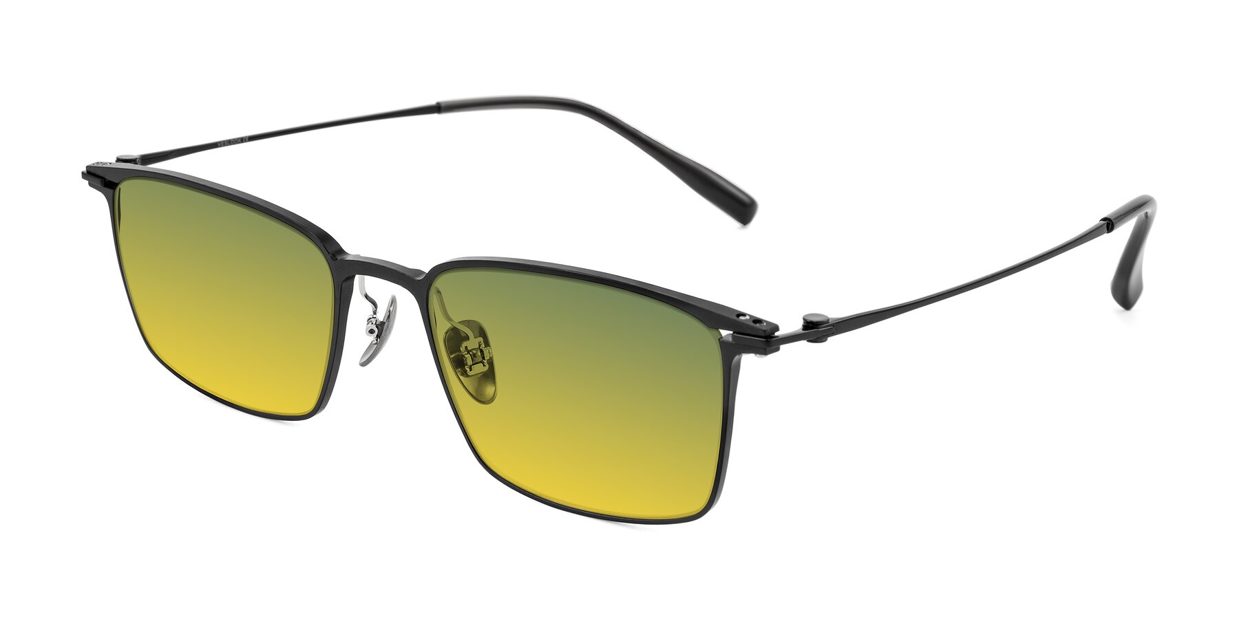 Angle of Ayla in Black with Green / Yellow Gradient Lenses