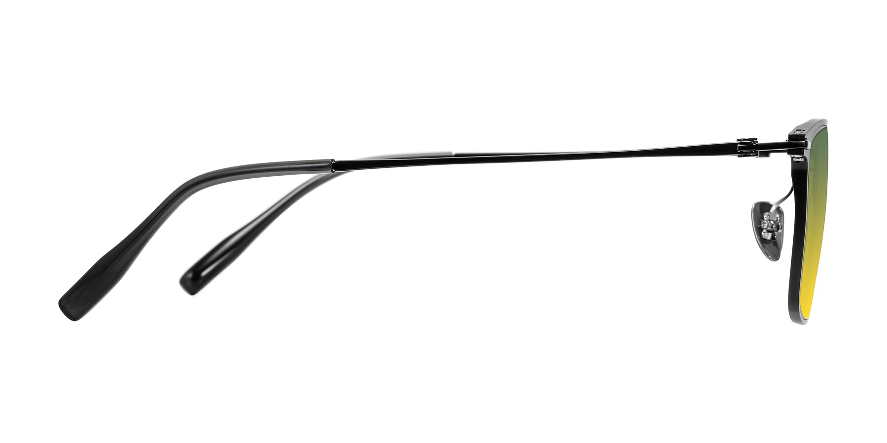 Side of Ayla in Black with Green / Yellow Gradient Lenses
