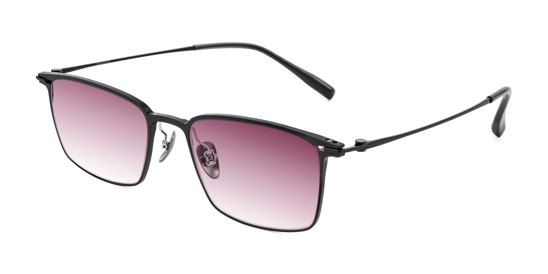 Angle of Ayla in Black with Wine Gradient Lenses