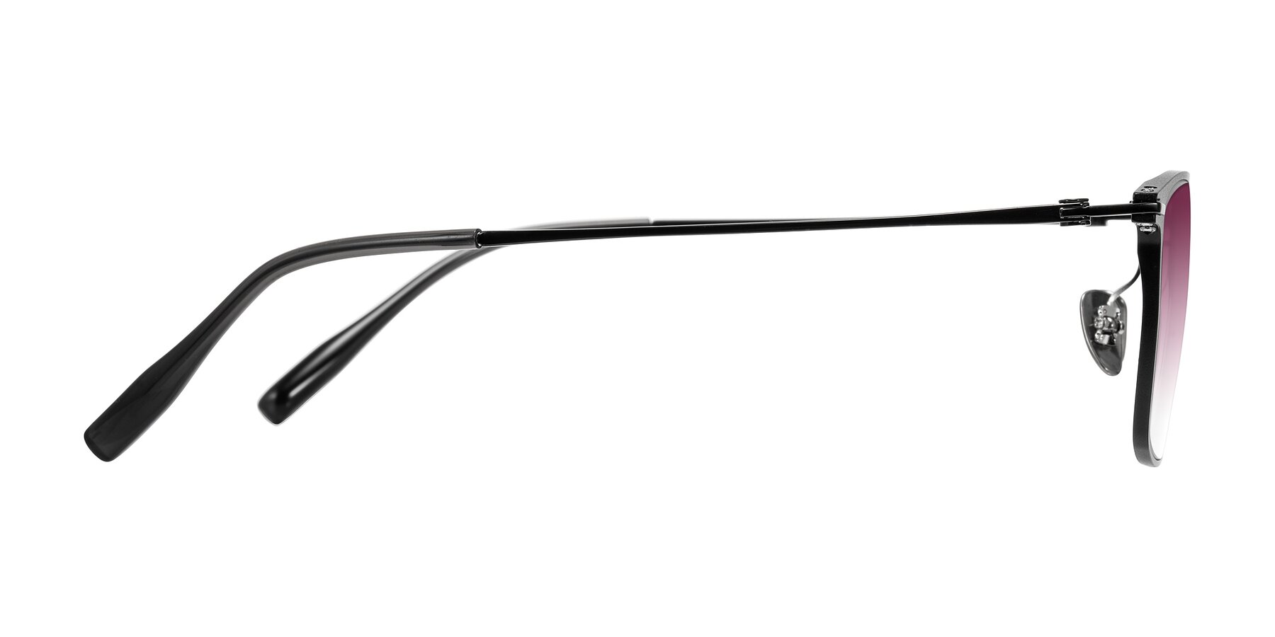 Side of Ayla in Black with Wine Gradient Lenses