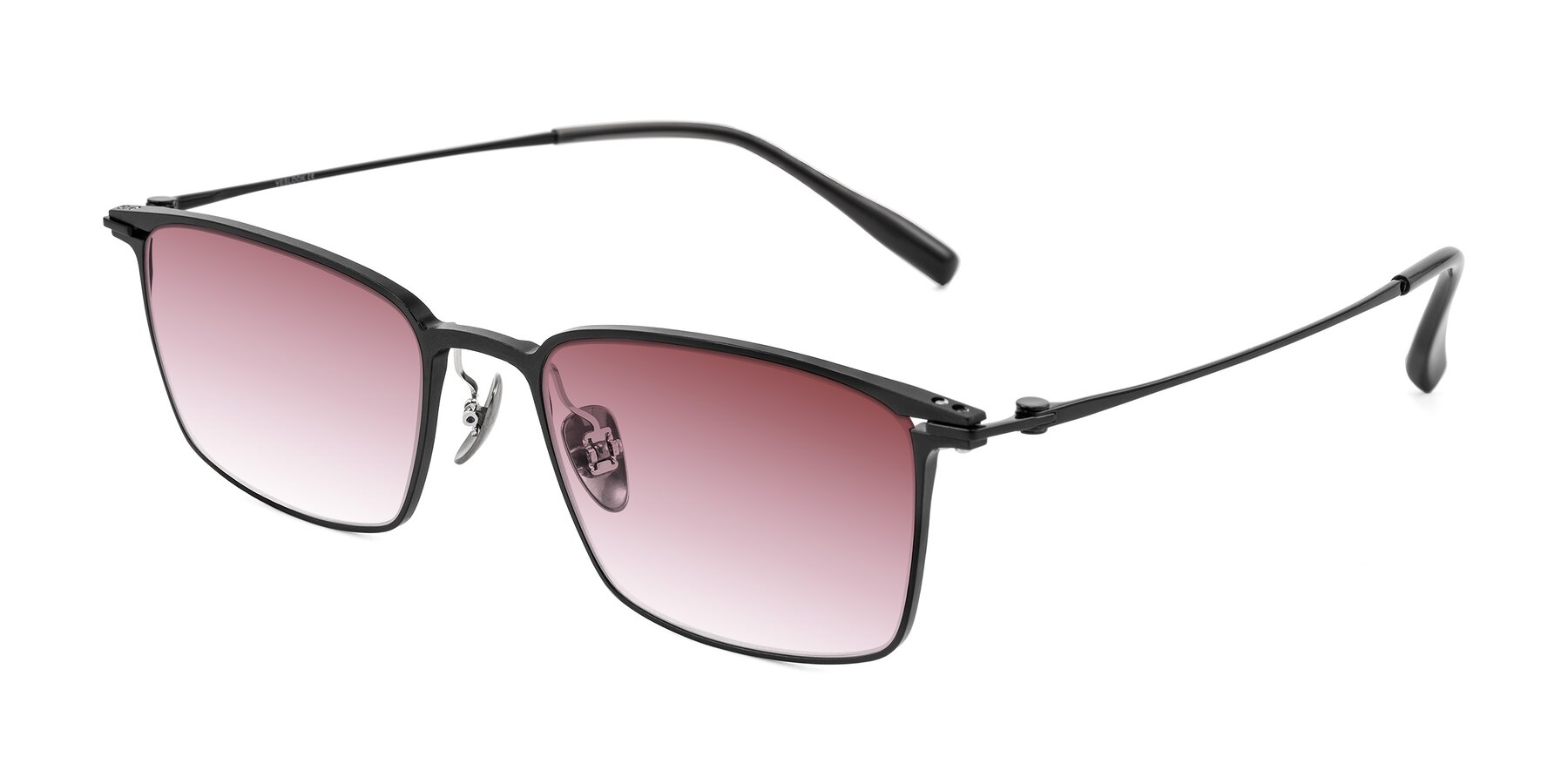 Angle of Ayla in Black with Garnet Gradient Lenses