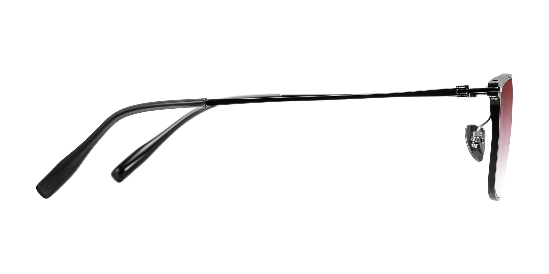 Side of Ayla in Black with Garnet Gradient Lenses