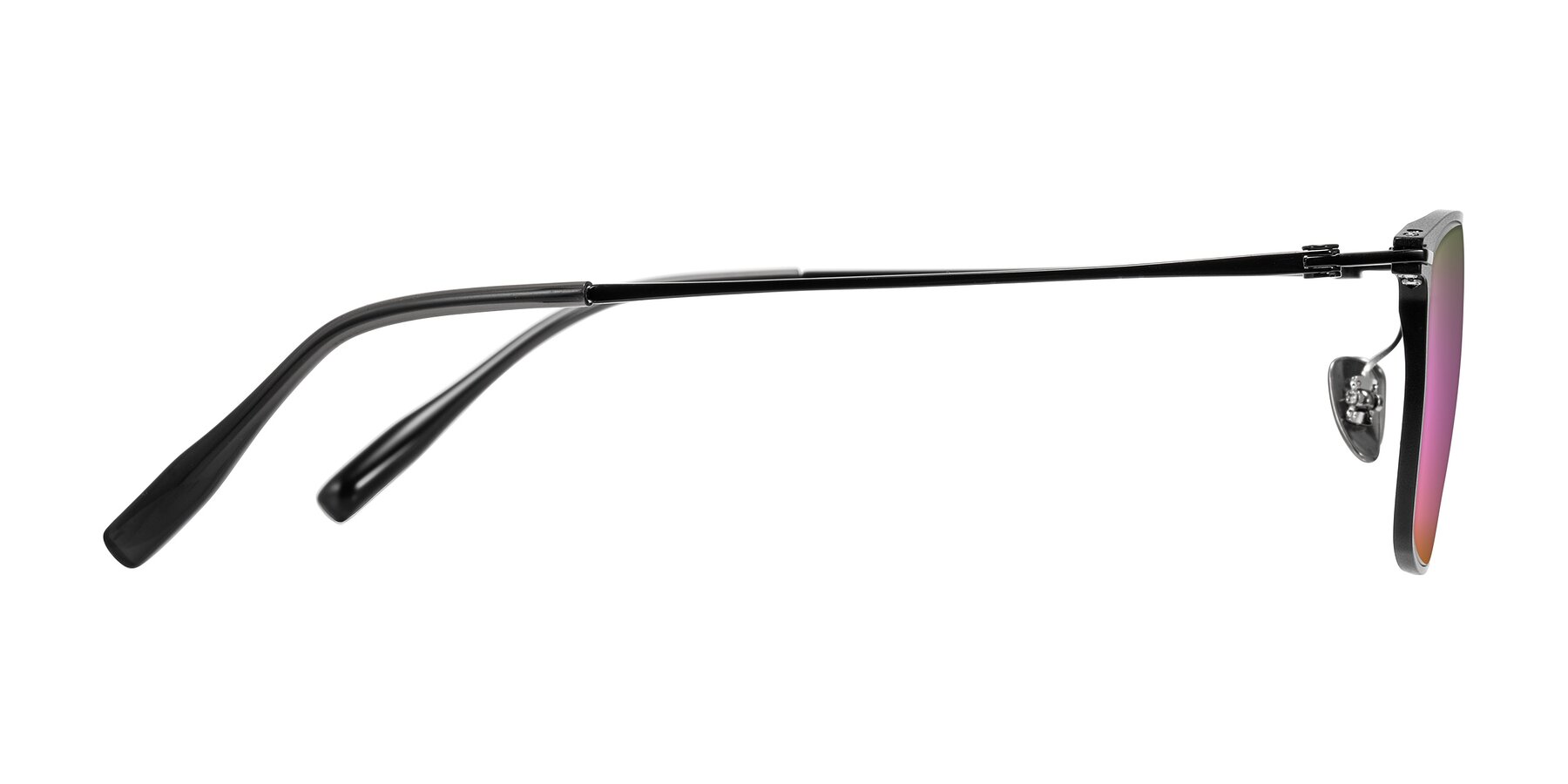 Side of Ayla in Black with Pink Mirrored Lenses