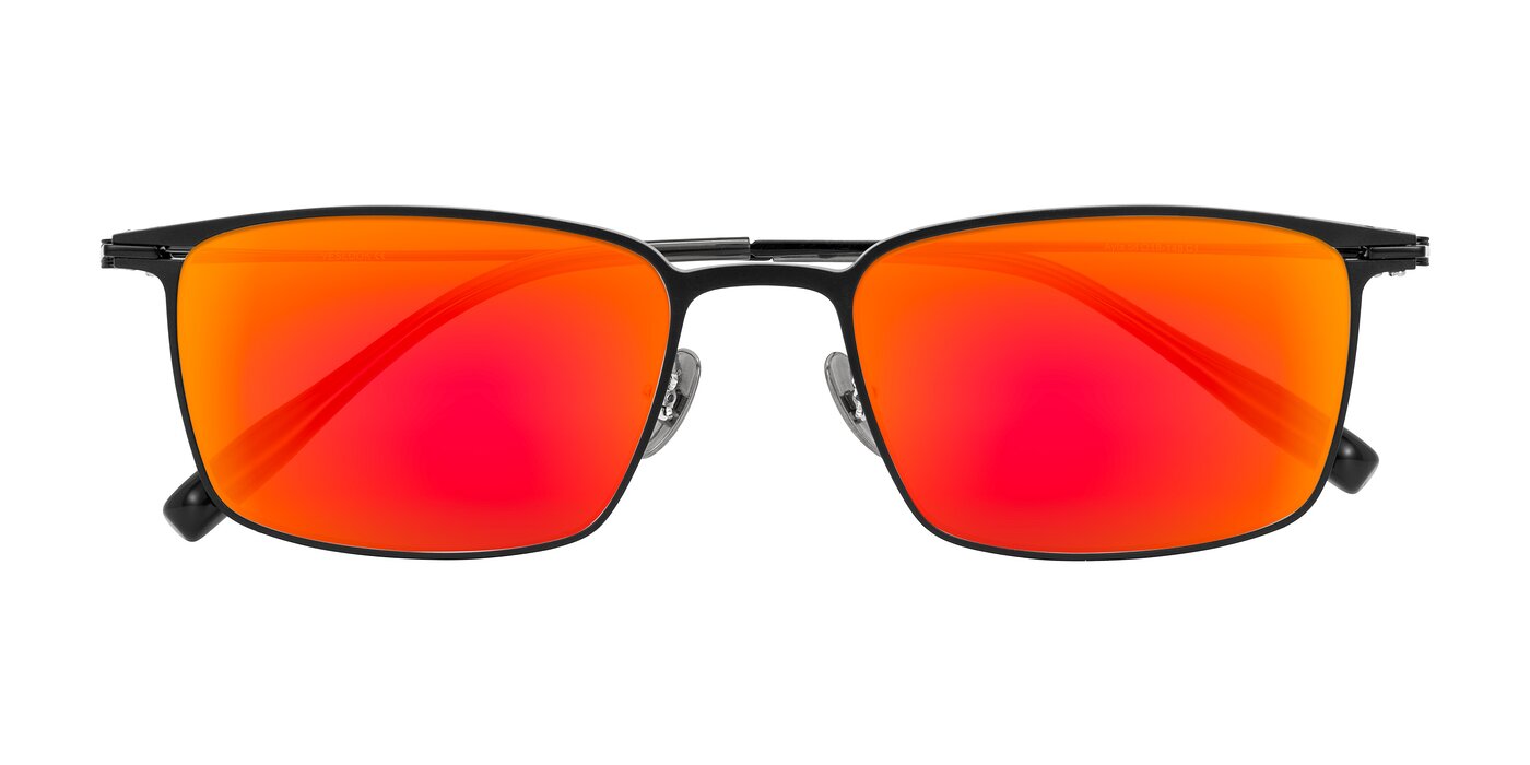 Ayla - Black Flash Mirrored Sunglasses