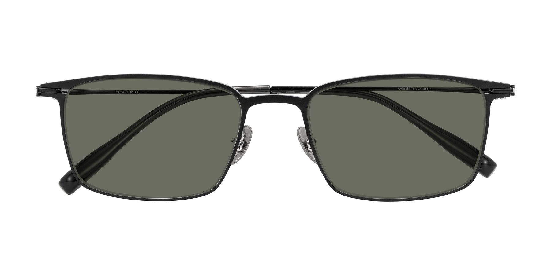 Folded Front of Ayla in Black with Gray Polarized Lenses