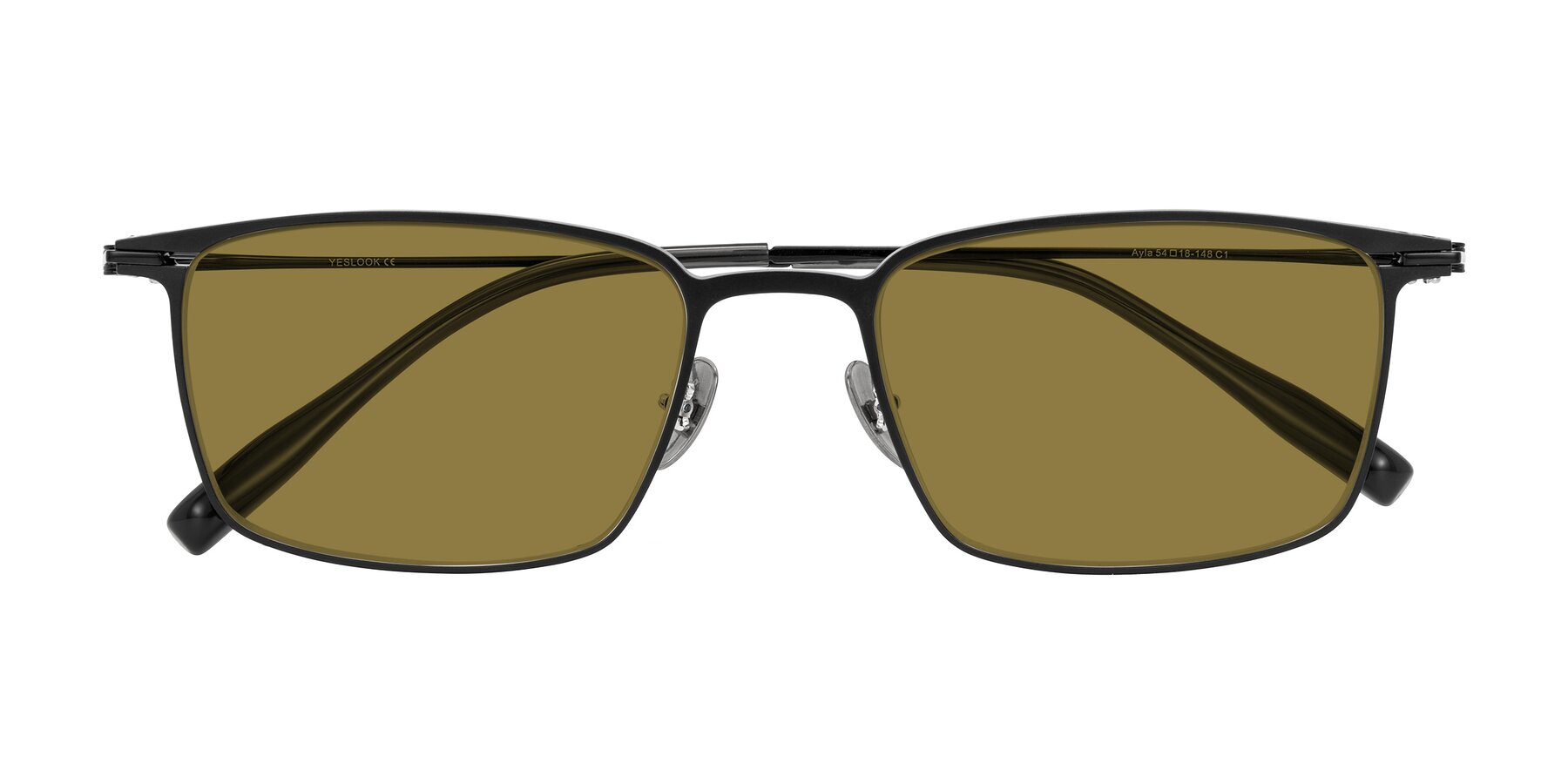 Folded Front of Ayla in Black with Brown Polarized Lenses