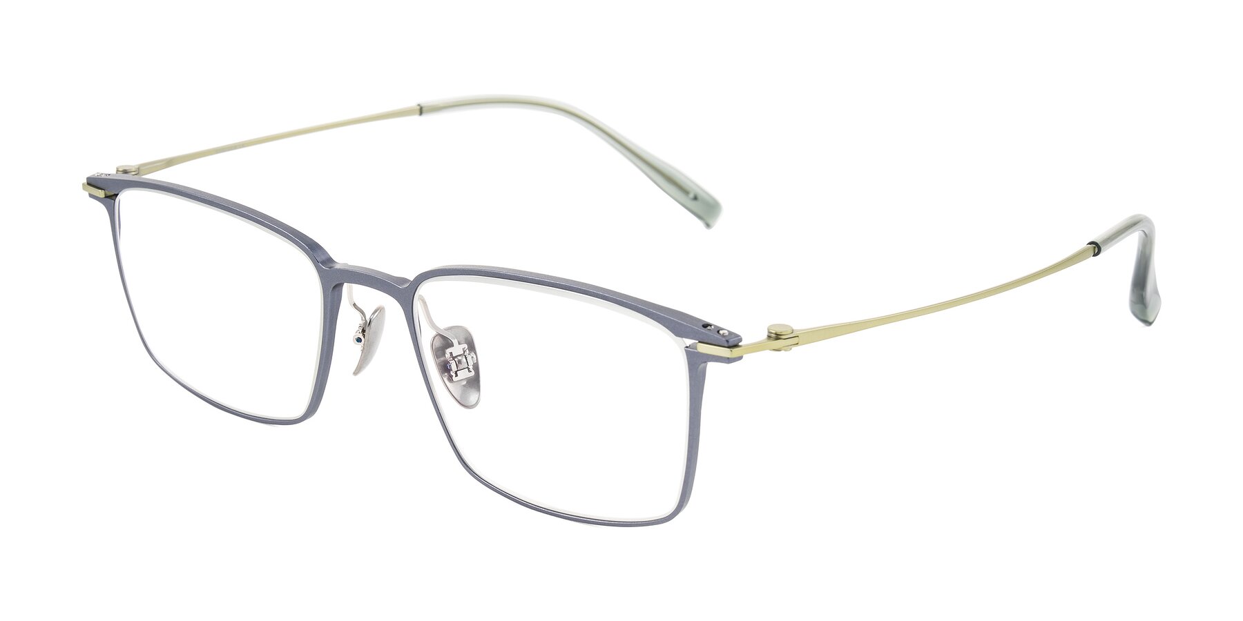 Angle of Ayla in Gray/Green with Clear Eyeglass Lenses