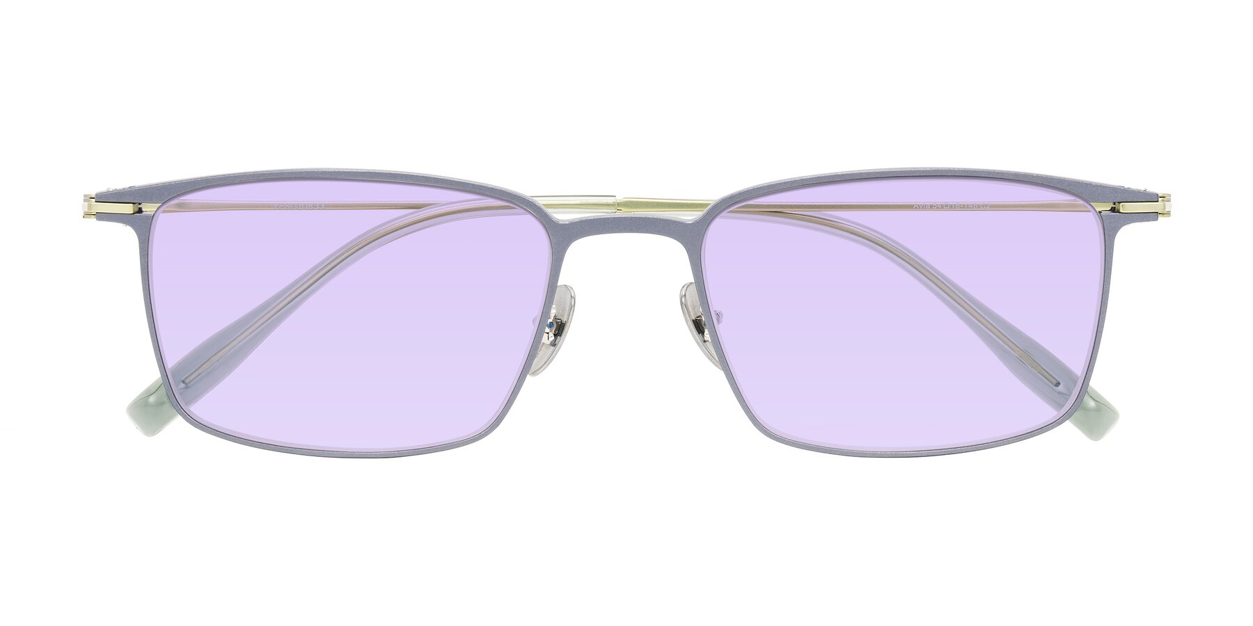 Folded Front of Ayla in Gray/Green with Light Purple Tinted Lenses