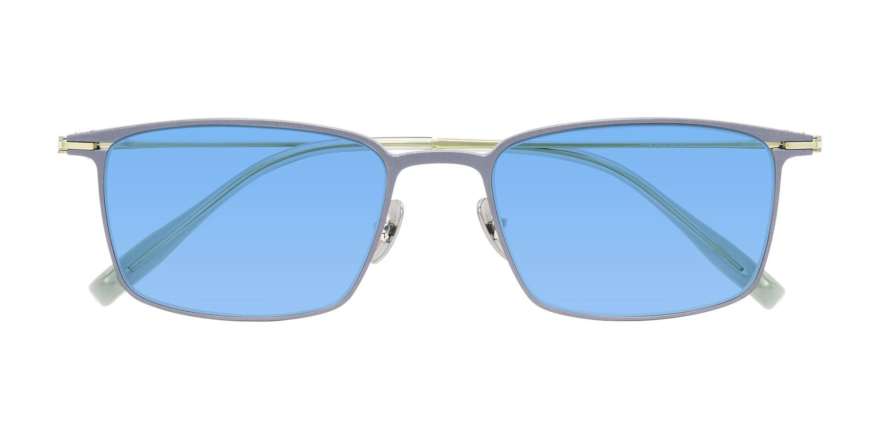 Folded Front of Ayla in Gray/Green with Medium Blue Tinted Lenses