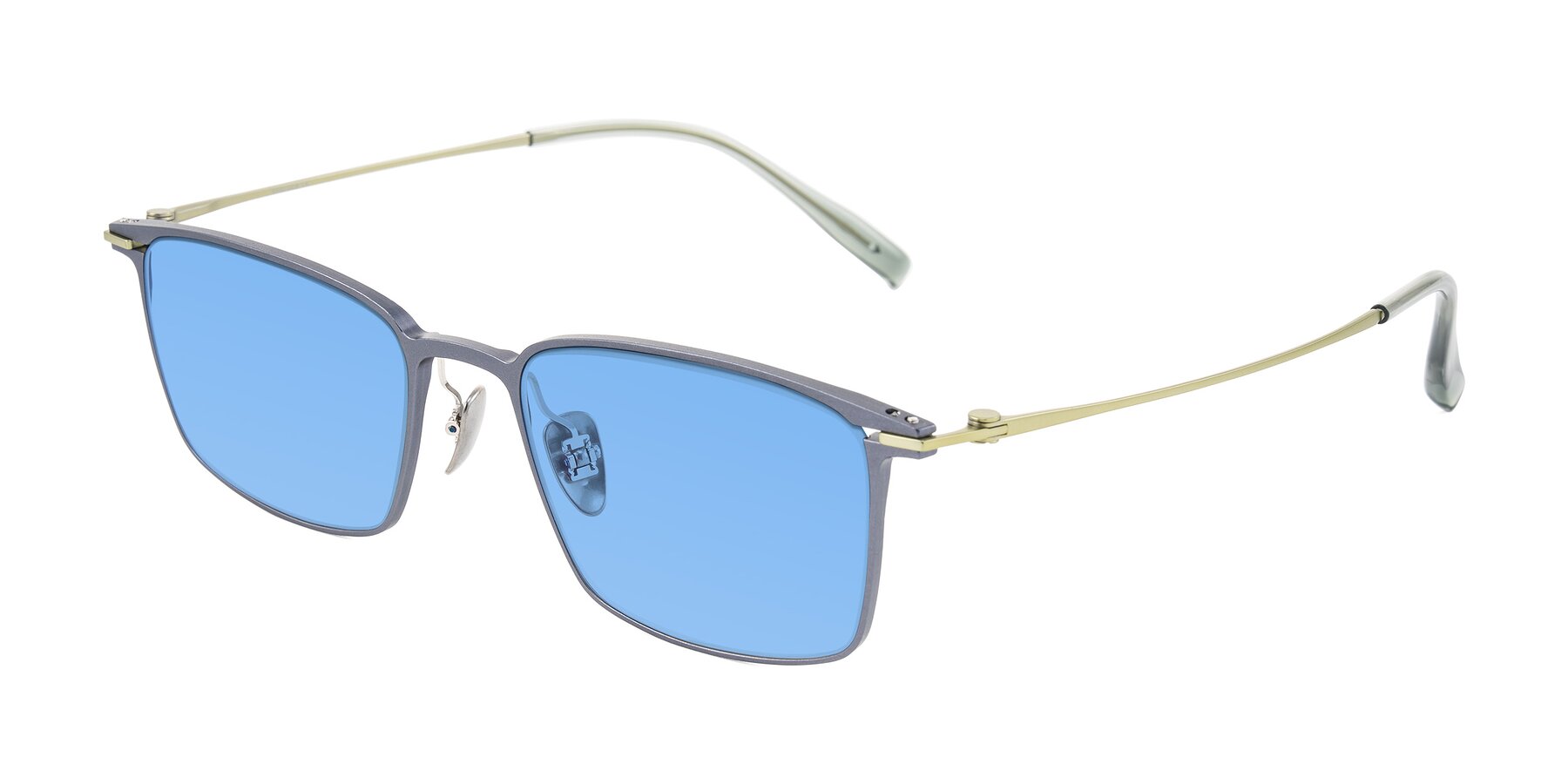 Angle of Ayla in Gray/Green with Medium Blue Tinted Lenses